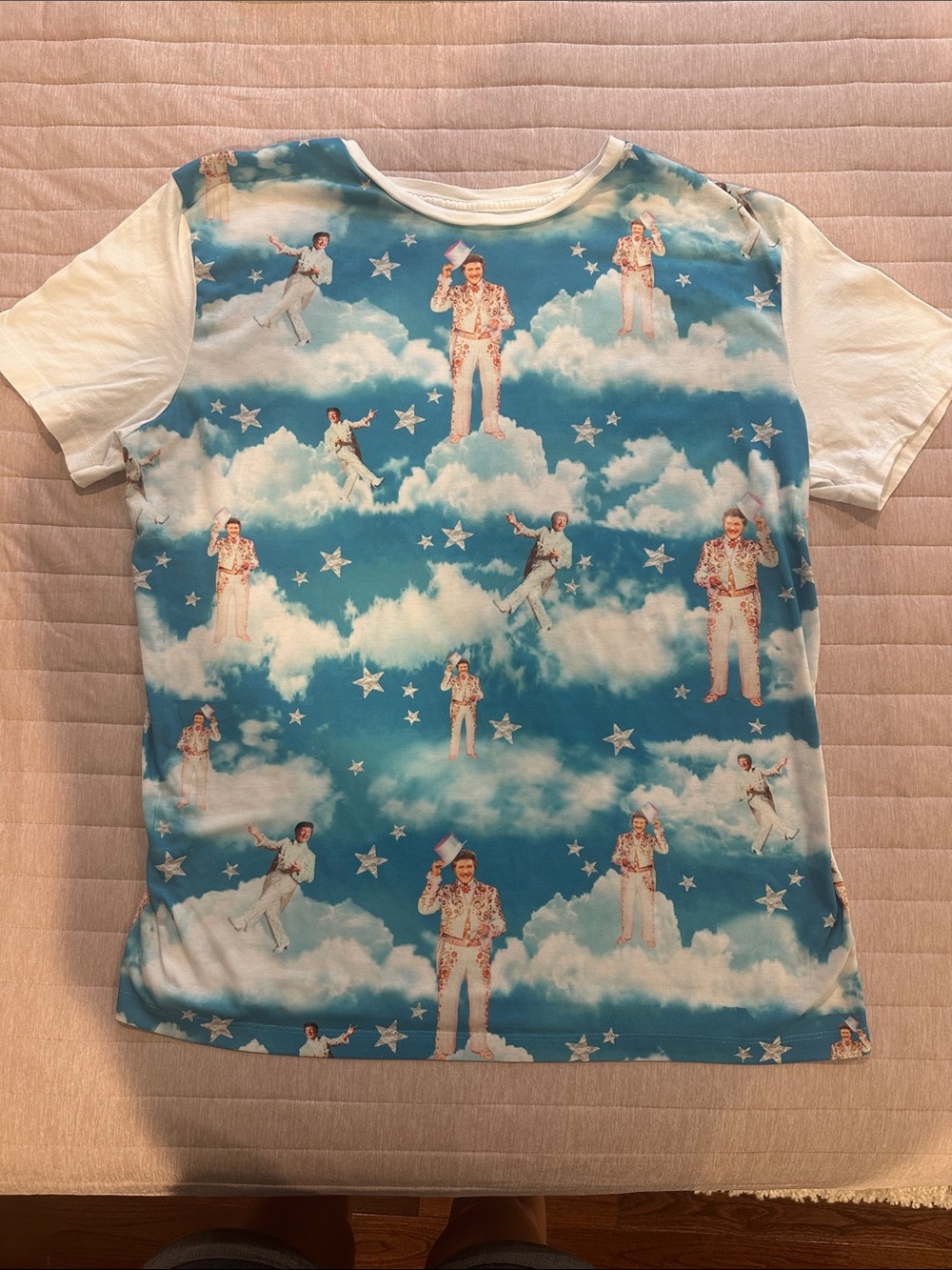 Rare, Hilarious Liberace Graphic Tee with White Sleeves